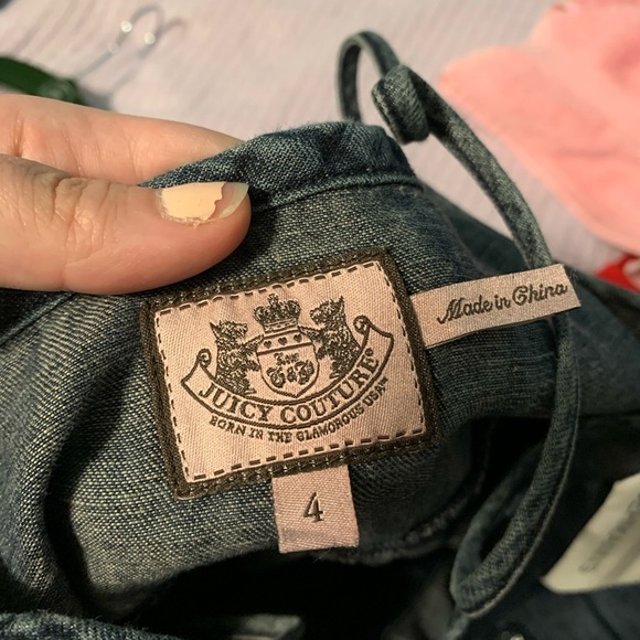 NWT Juicy Couture Vintage Denim Dress – Size 4 – Eyelet Hem & Button Detail - Picture 4 of 4